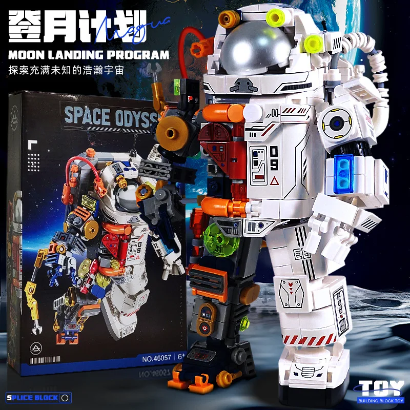 

Набор строительных блоков Mecha Warrior, модель фигурки космонавта, коллекционная игрушка для детей и мальчиков, креативный подарок из строительных блоков для сборки