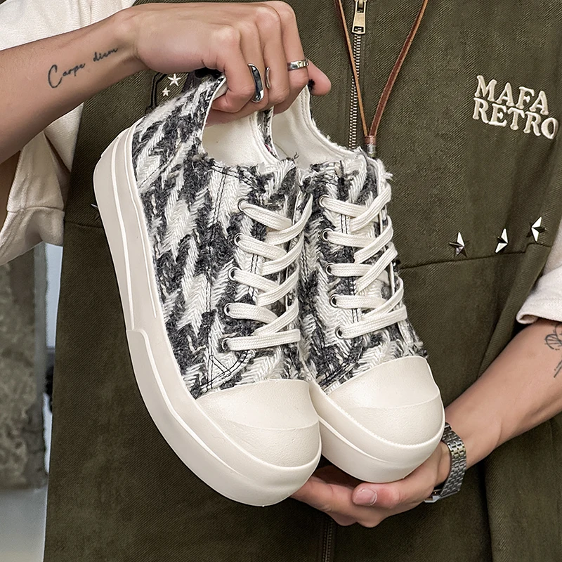 

2025Spring and Summer New Comfort Casual Breathable Increased High Quality Fashion All-Match Men's Canvas Shoes