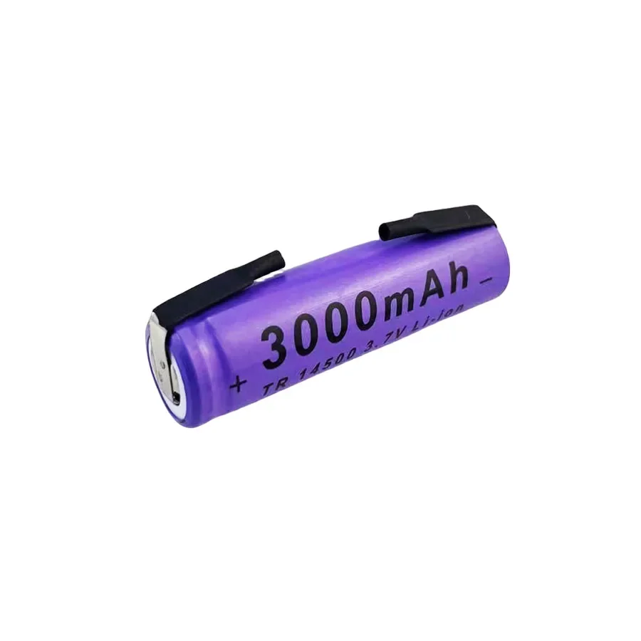 

2024 Latest 14500 Lithium Battery 3.7V 3000mAh Rechargeable Battery with Welding Pins, Suitable for DIY Electric Razor Toothbrus