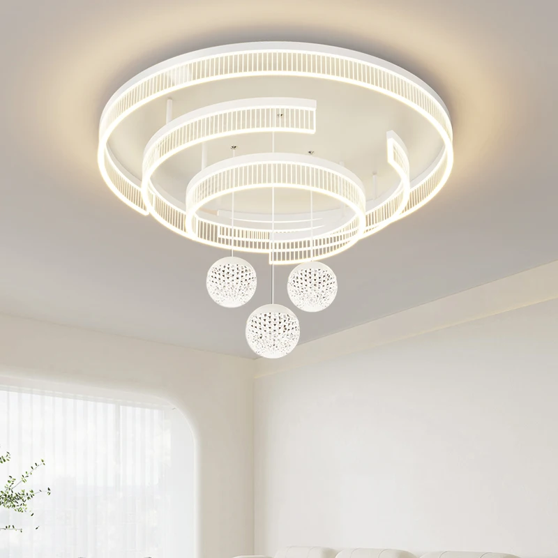 Lampu Gantung LED Mewah Modern Nordik, Lampu Plafon Bola Sederhana untuk Ruang Tamu dan Lobi, Dekorasi Personal Selebgram