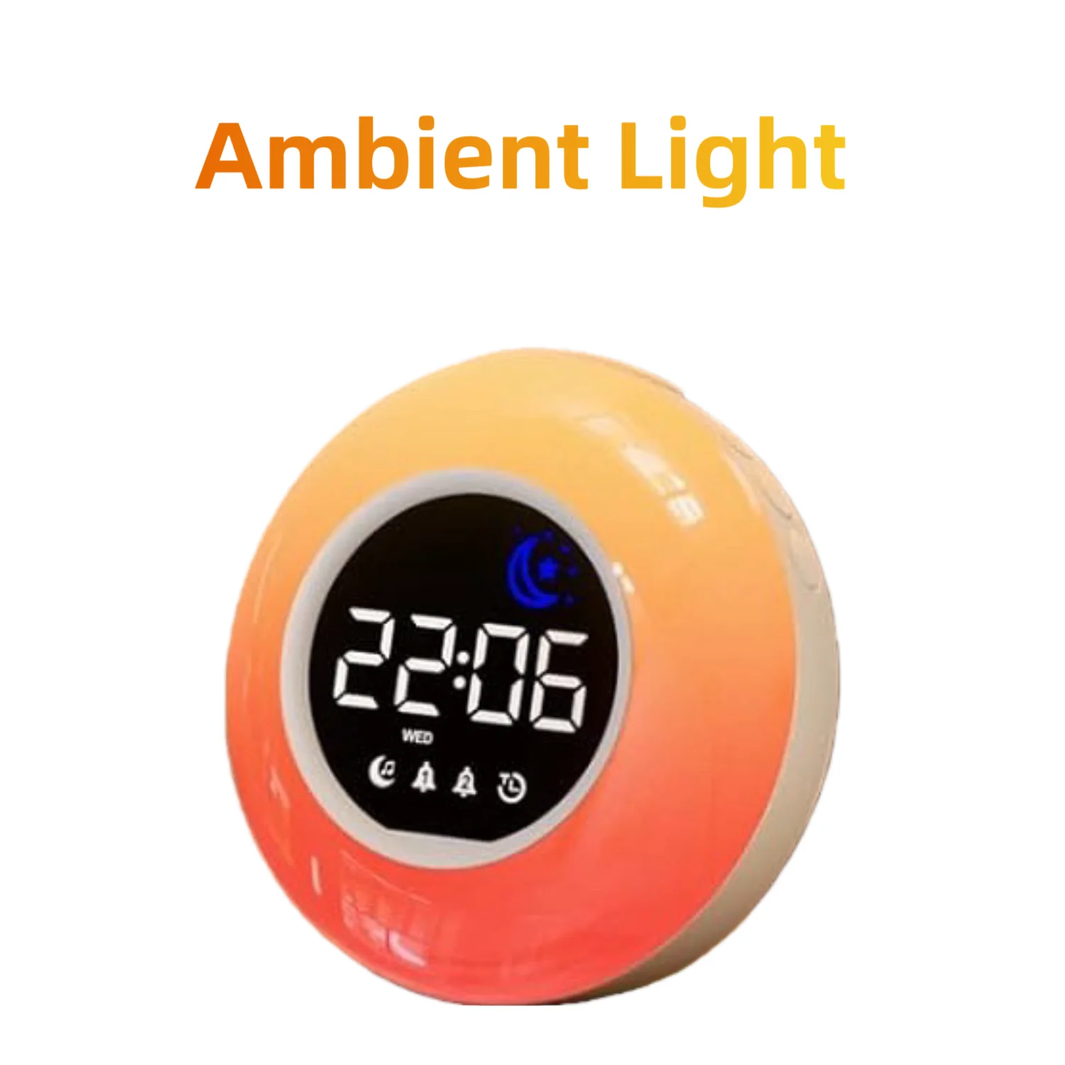 Children's Alarm Clock with 10 Colours Night Light ,12 White Noise ,Snooze and Timer, Adjustable Brightness  for Girl Boy Gifts