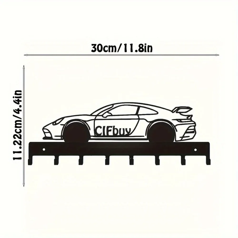 1pc Enhance Your Home's Aesthetic Metal Key Holder Wall Mount with Racing Car Art Modeling