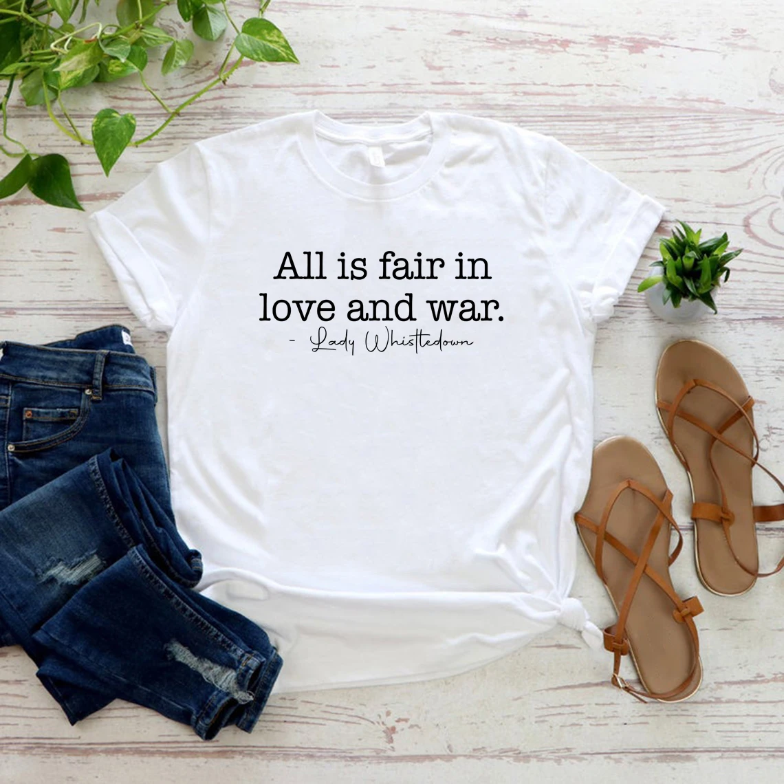 All Is Fair In Love and War T Shirt Lady Whistledown Tshirts Women's T-shirts Short Sleeve Casual Top Tv Show Inspired Tees