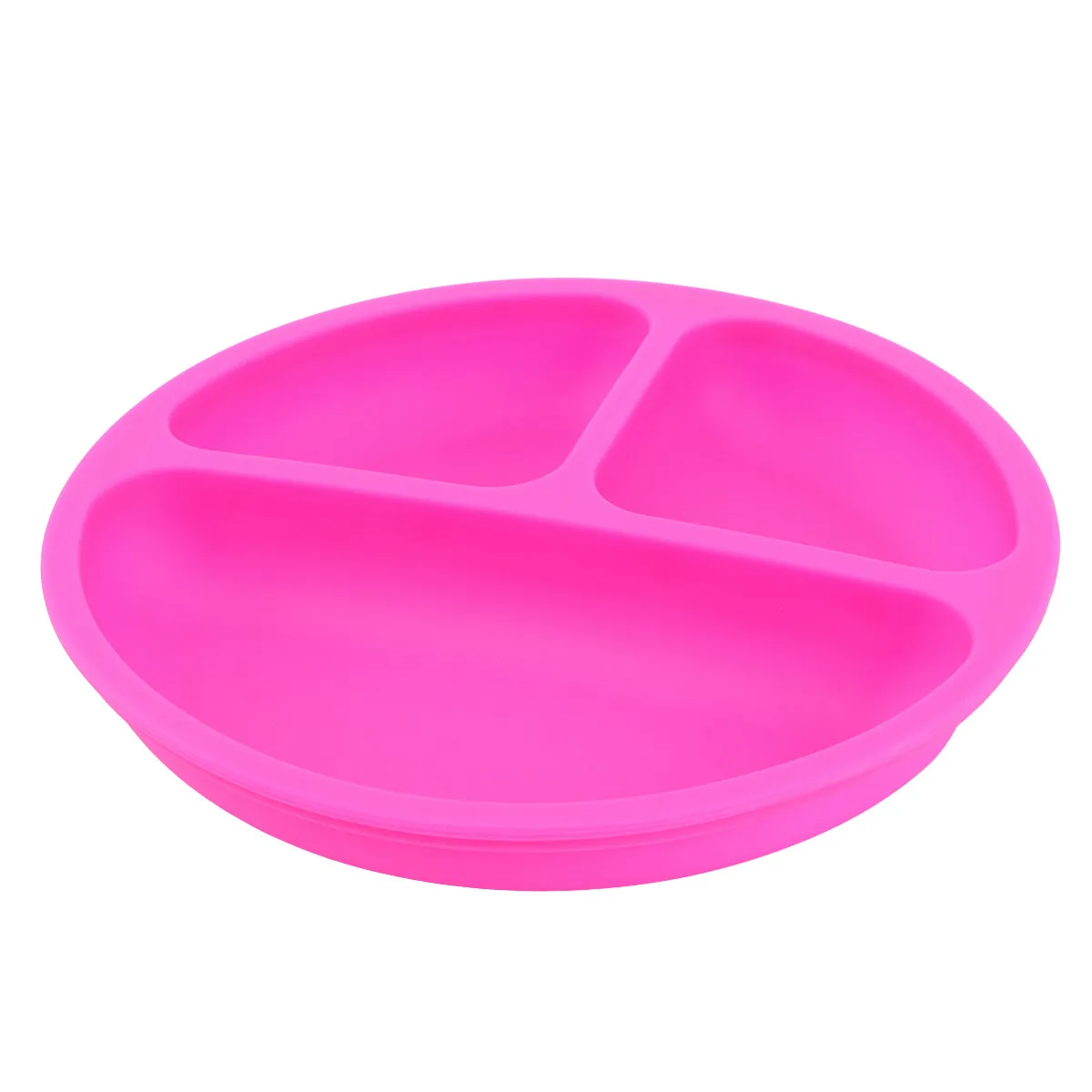 

Silicone Baby Bowl Anti-Break Food Grade Divided Plate For Toddlers Kids Dinner Tray Princess Red