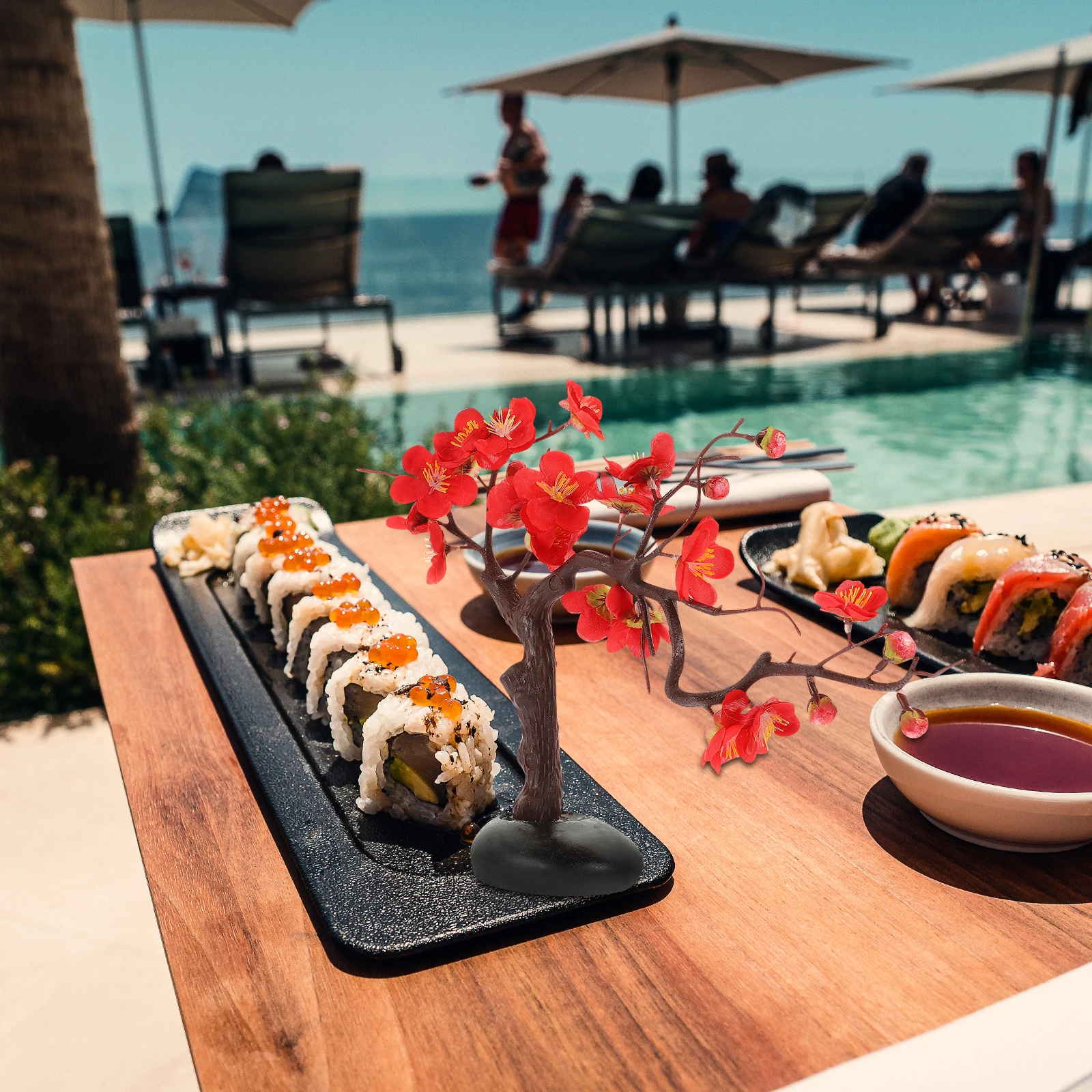 

Exquisite Sashimi Artificial Decor Cold Dish Plum Blossom Ornament For Sushi Plate Hotel Restaurant Supply Wear-Resistant Fake