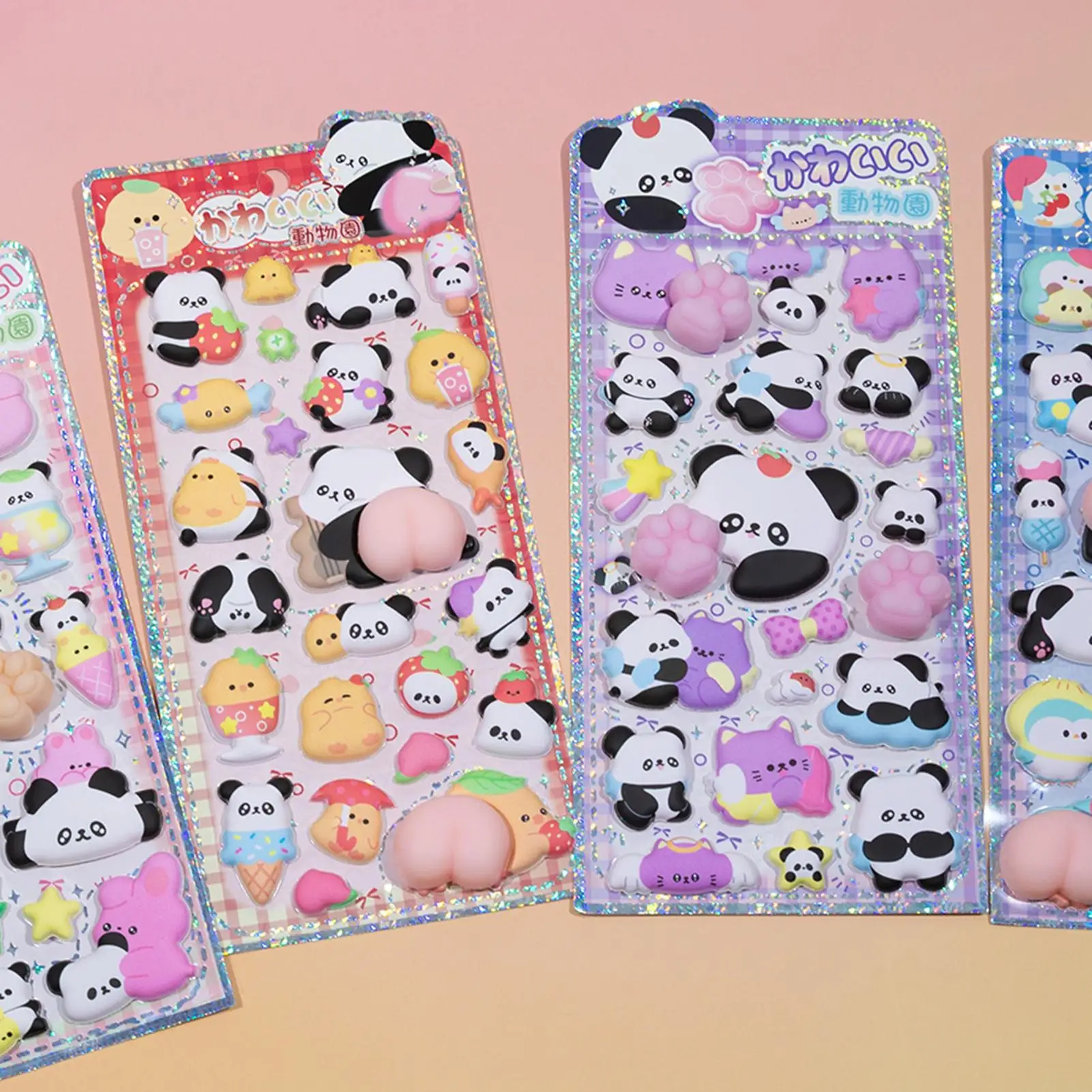 Pegatinas 3D para niños, pegatinas decorativas de Panda estético, calcomanías de animales para funda de teléfono, álbum de recortes, cuaderno, portátil, artesanía para niños