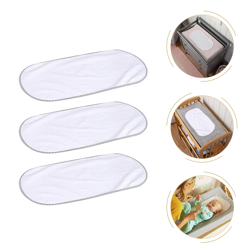 

3pcs Waterproof Diaper Changing Pad Baby Care Mat Portable Urine Liner Table White Cotton Reusable Travel Home