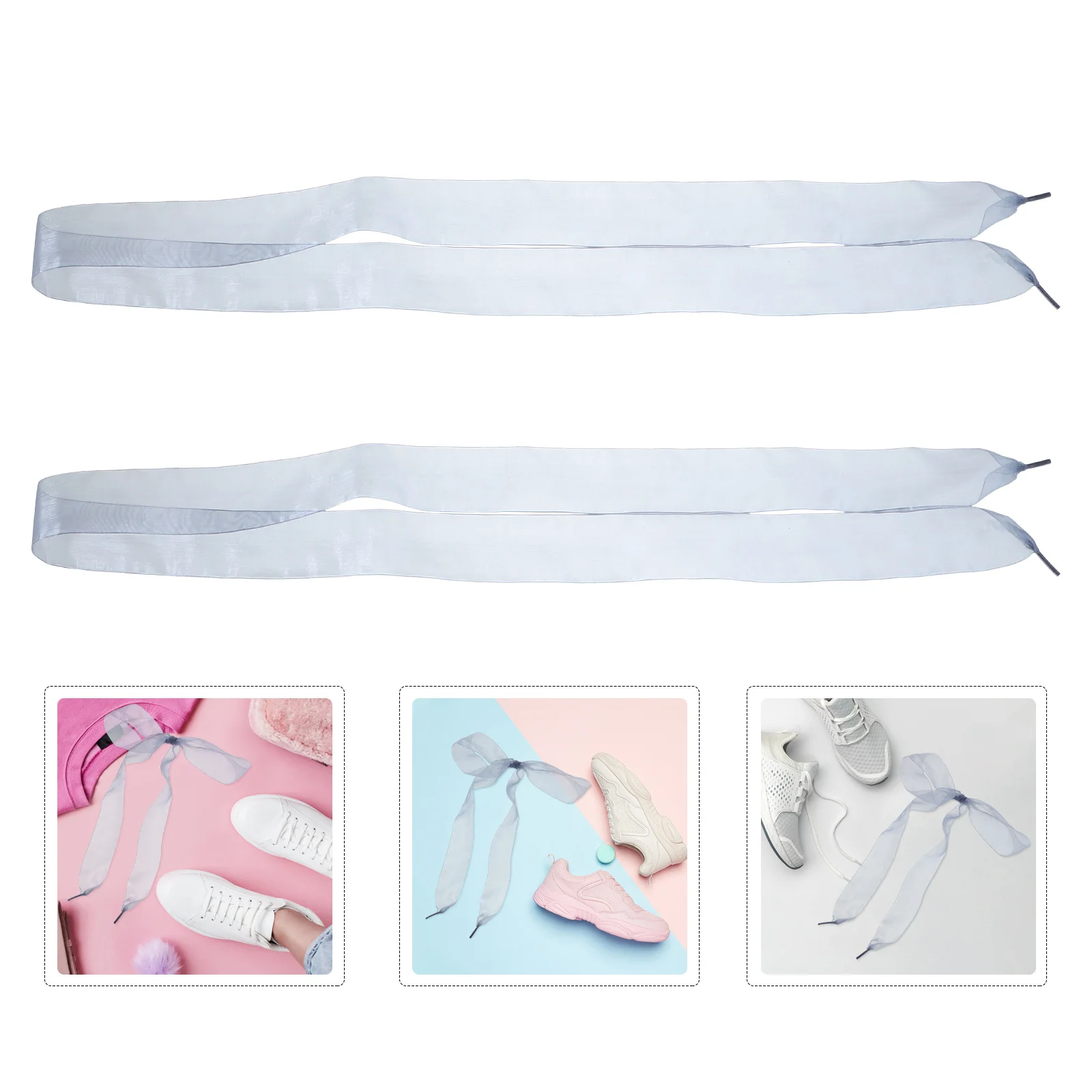 

Chiffon Silk 4cm Wide Flat Shoelaces Candy Colors Fashion Laces Wedding Decorative Gauze Ribbon Outdoor Ribbon