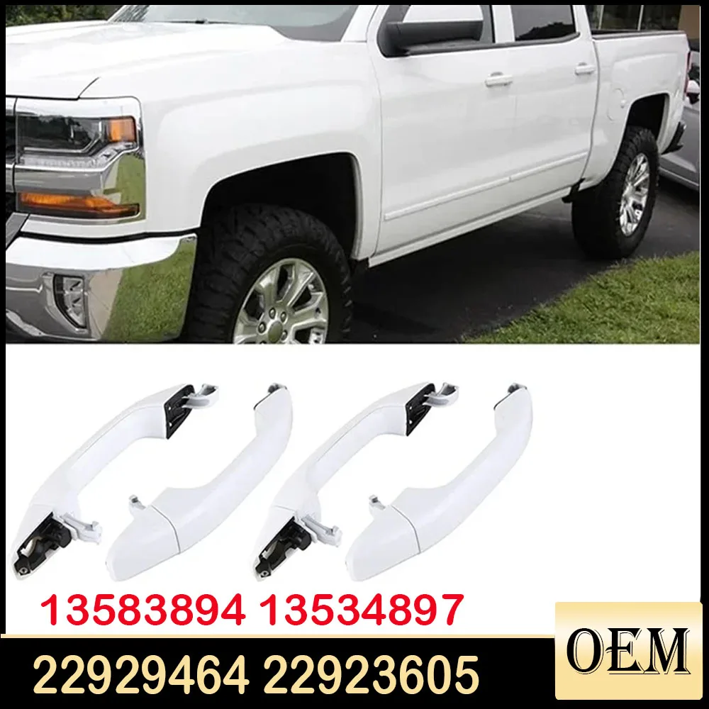 

Набор из 4 белых дверных ручек для Chevrolet Silverado GMC Sierra 2014-2018 гг. Замена номера: 22929464 22923605 13583894 13534897