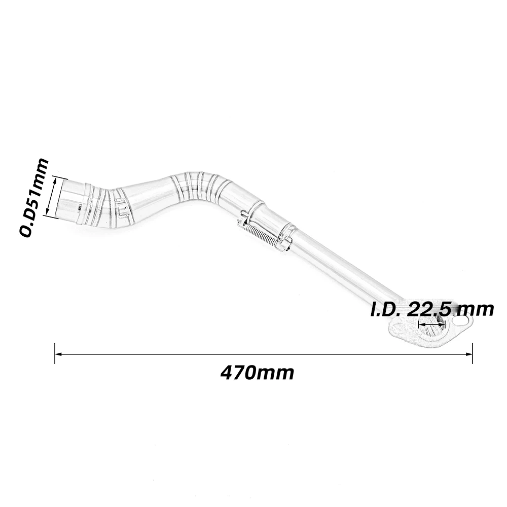 NMAX155 NMAX125 Motorcycle Exhaust Pipe Middle Link Pipe Slip-On Stainless Steel Connect For Yamaha NMAX N-MAX 125 155 2015-2017 - Image 3