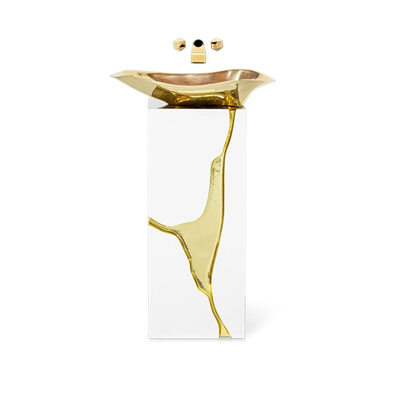 

Italian light luxury integrated washstand high-end bathroom locker hotel villa bathroom side cabinet washstand