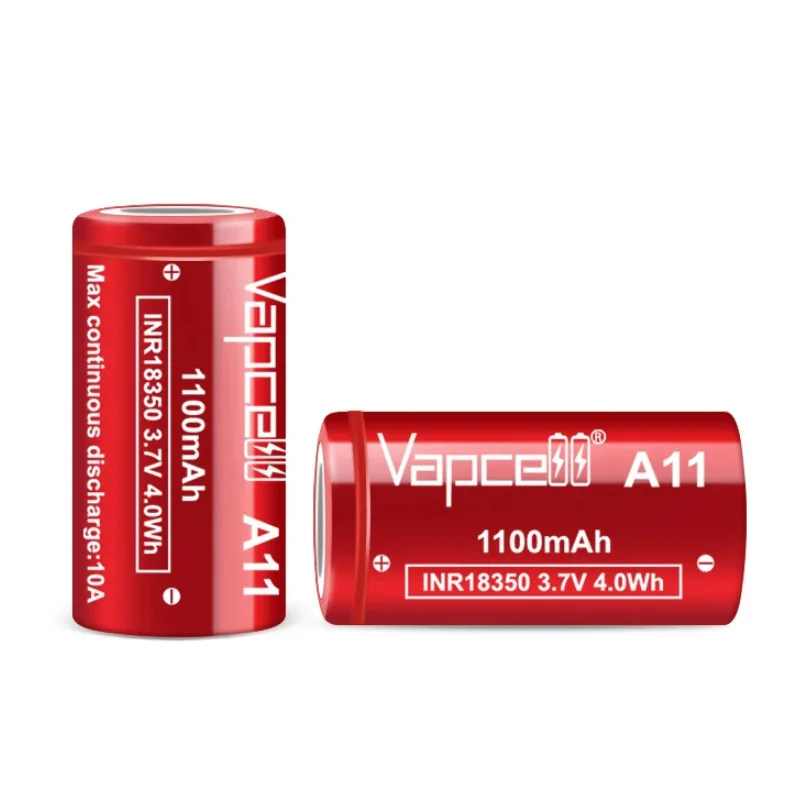 Original Vapcell A11 INR 18350 Battery 1100mAh 10A 3.7V High Power Li Ion Battery Reachargeable Batteries For Flashlight Toy