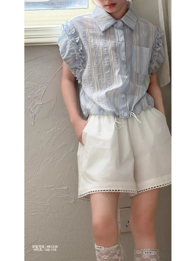 

Faionable летний комплект irt orts для девочек, 00% хлопок, корейская детская одежда, брендовая одежда Bora 7 + детская модная одежда