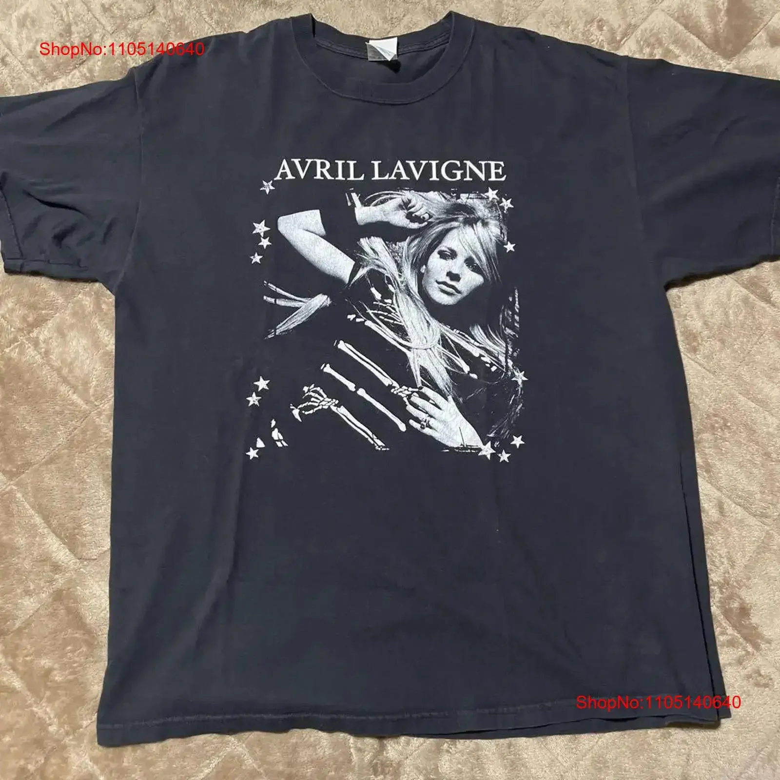 00S أفريل لافين تي شيرت 2008 جولة خمر غسلها للجنسين مصمم الملابس تنفس أنيق الرسم تنوعا أوم لينة