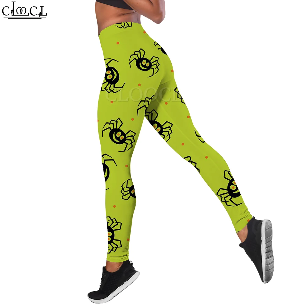 CLOOCL Halloween Women Legging Funny Spider Pattern 3D Legging Fashion Female High Waist Legging Yoga Pants Lady Gift