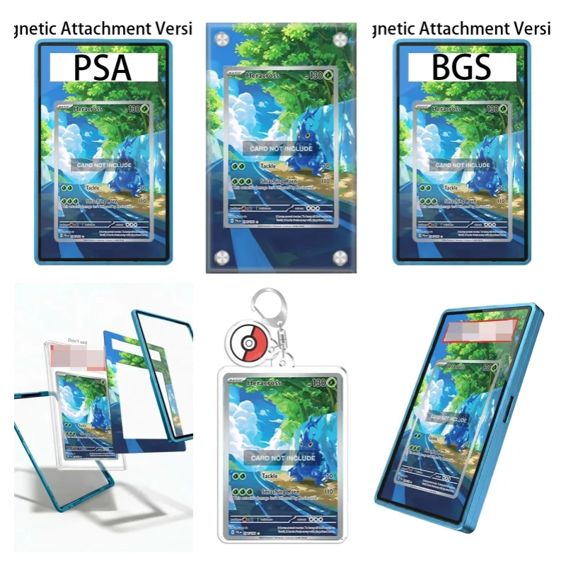Étui de protection en acrylique recyclable pour porte-clés, avec affichage artistique pour les fans d'art d'anime Pokémon Paldea Evolved Heracross, cadeau pour les fans d'art