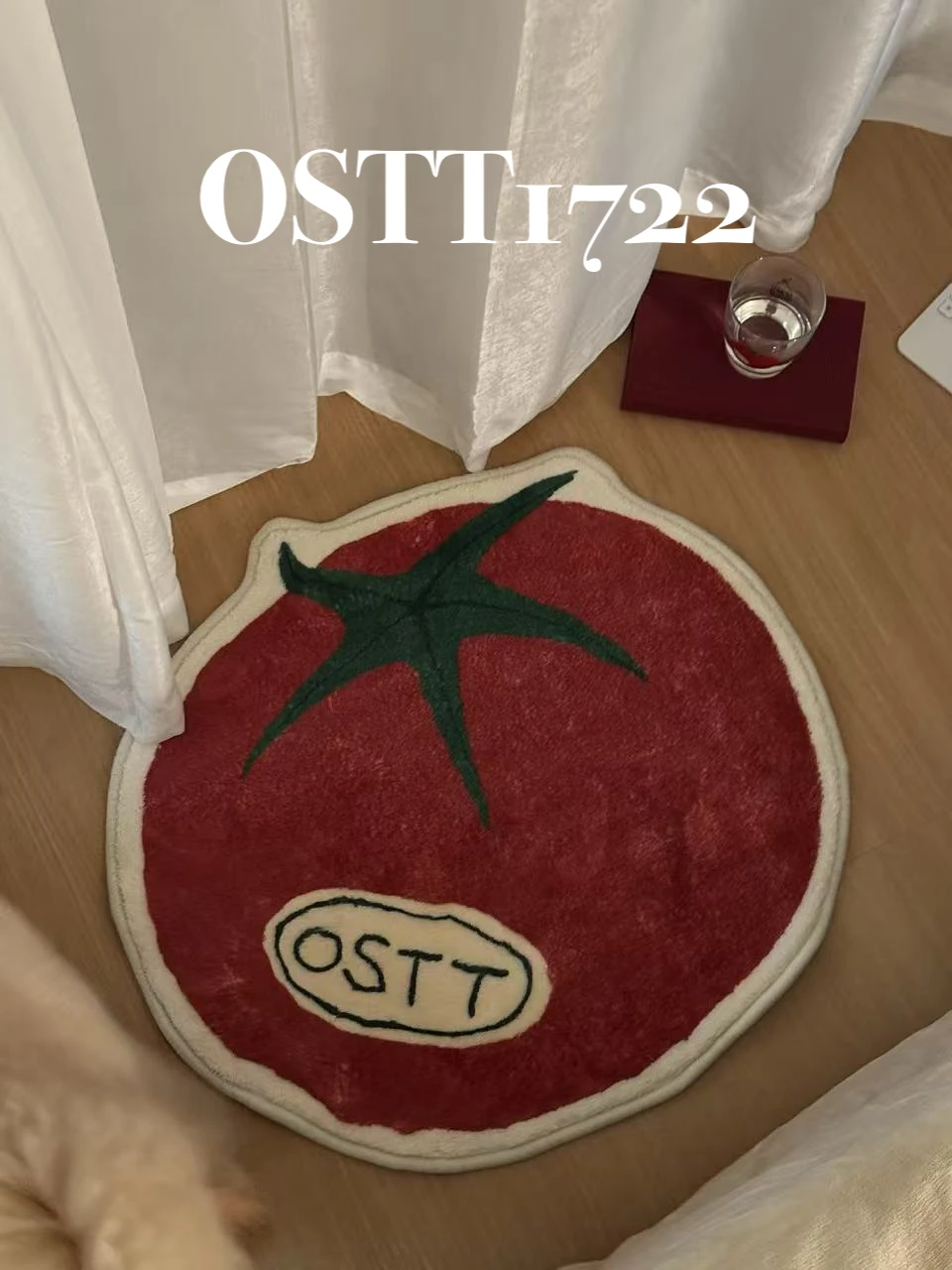 VIKAMA Tomato Shape Carpet Bedside Floor Mat Entrance Doormat Rug For Bedroom Bathroom Floor Mat Dressing Table Foot Mat Home De