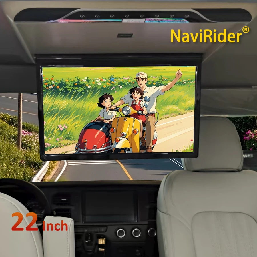 N 22 Inch 1080P HD Screen HDMI USB FM Android/MP5 Car Overhead Roof Monitor Car Rear Seat Entertainment System Beige Black Gray