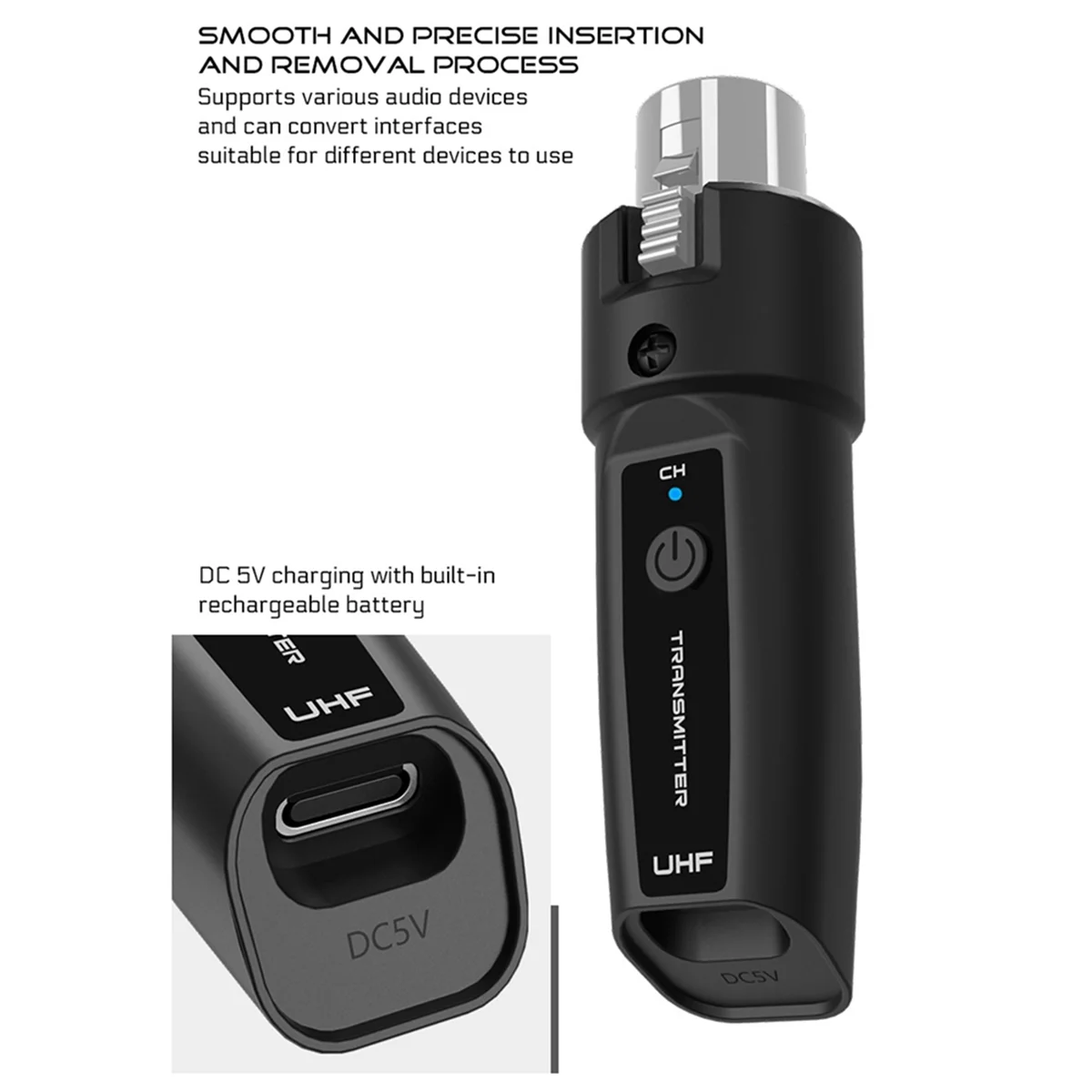 ABSQ-Беспроводная система приемника и передатчика передачи звука Профессиональный беспроводной гитарный XLR передатчик и приемник