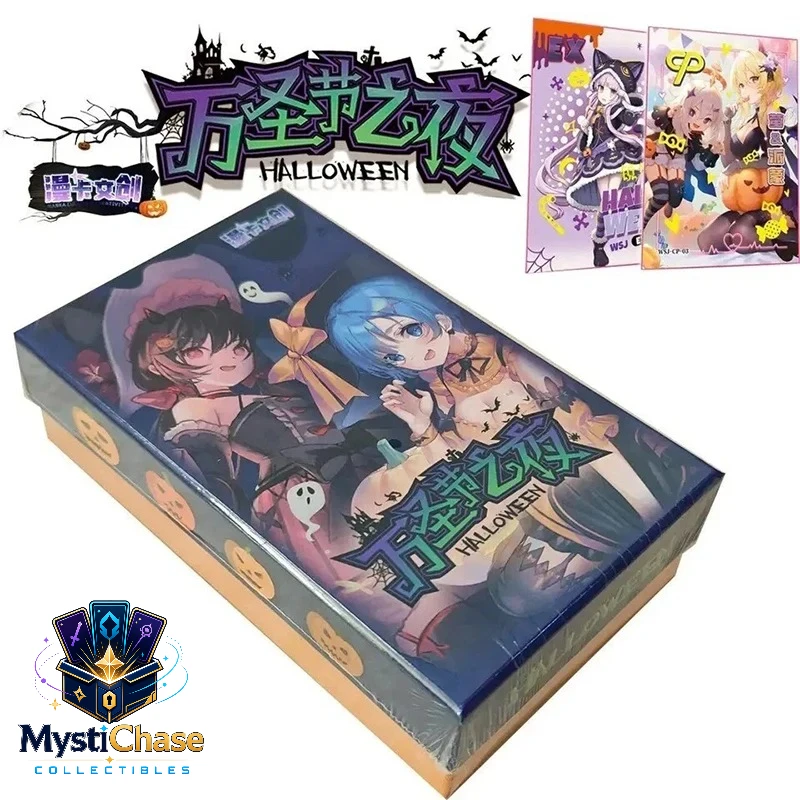 Boîte de boosters de cartes à collectionner Re Zero Halloween, cartes de personnages d'anime Rem et Ram pour collectionneurs, exposition et cadeaux