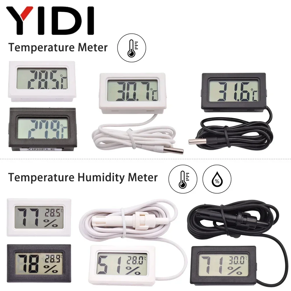LCD Digital Indoor Outdoor Thermometer Thermo Hygrometer Sonde Tester Inkubator Aquarium Temperatur Feuchtigkeit Meter Sensor Gauge