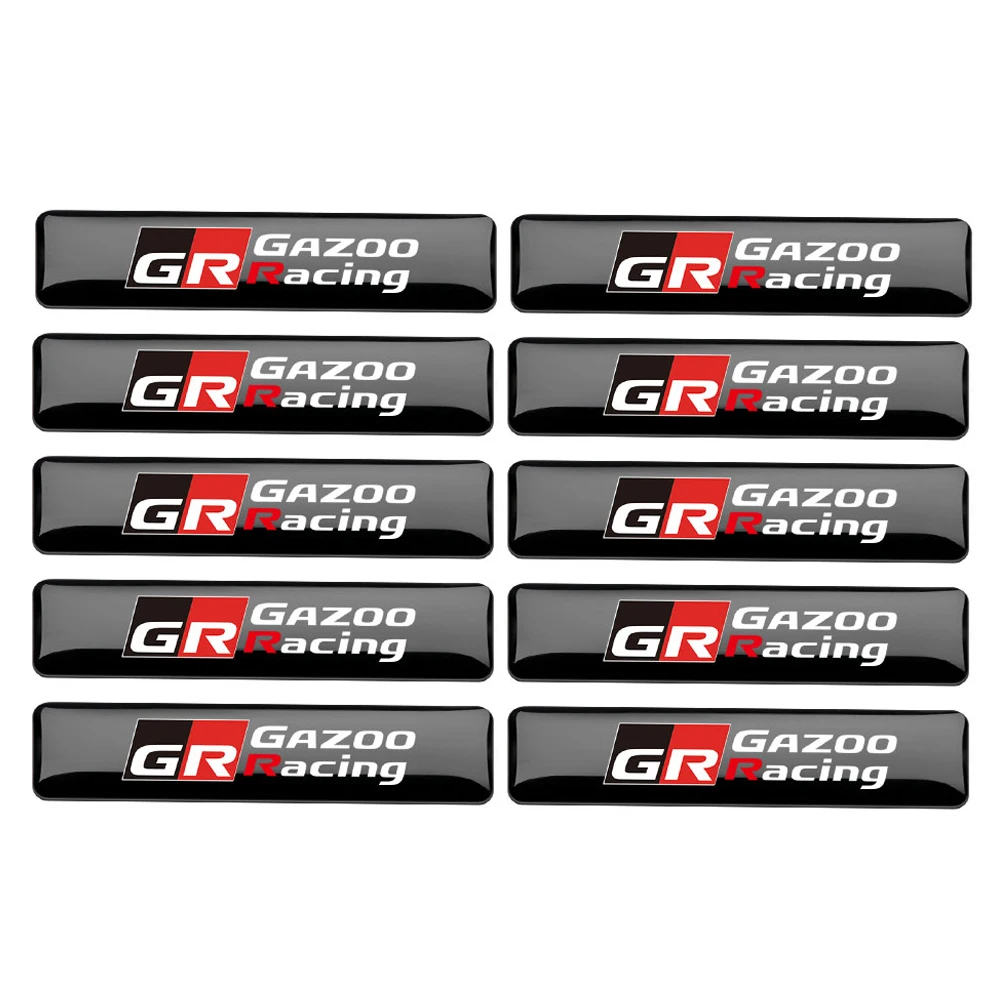 2/5/10PCS Car Interior Exterior Decoration Epoxy Sticker for Toyota GR GRZOO RACING Highlan Camry Yaris Rav4 Prado C-HR Avensis