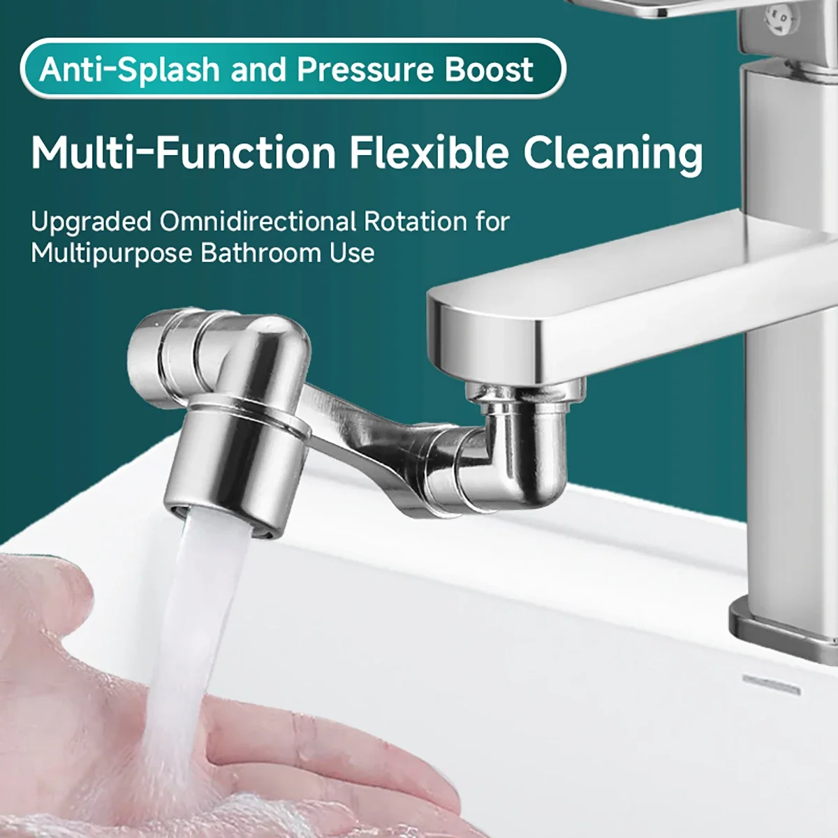 1080 ° Rotating Faucet Extender Accessory Faucet Sprayer Head Swivel for Bathroom Sink Universal Bathroom Tap Extend Adapter