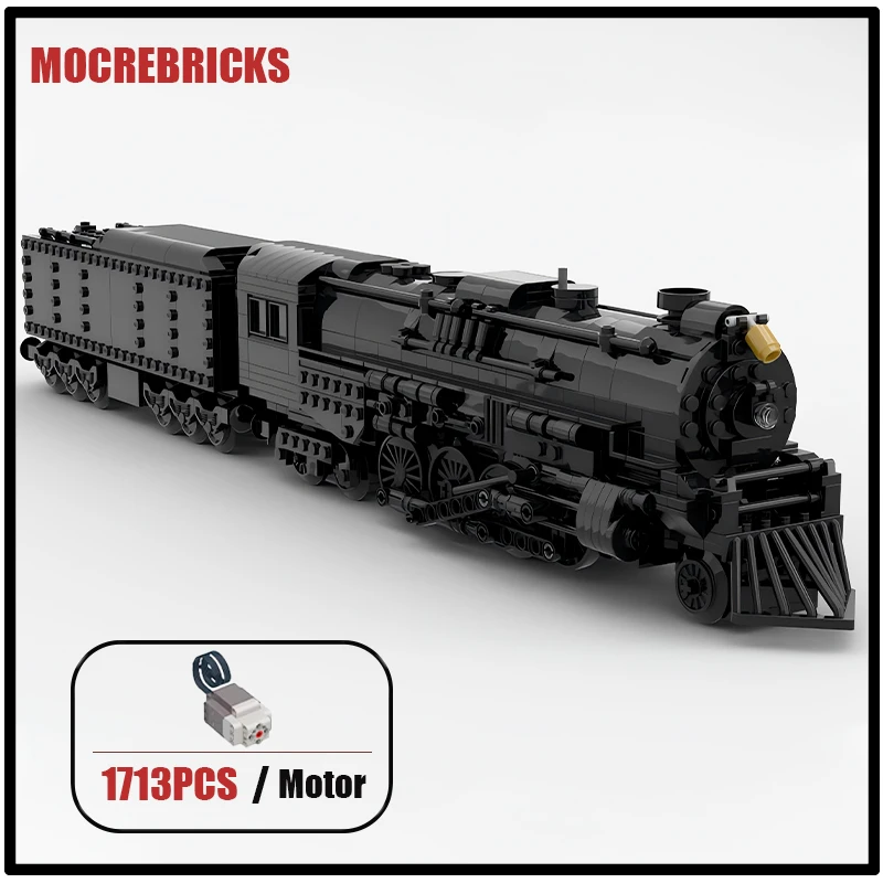 

City Railway Steam Locomotive The Berk Transport Train With Motor MOC Technology Building Blocks Assembly Model Brick Toy Gifts