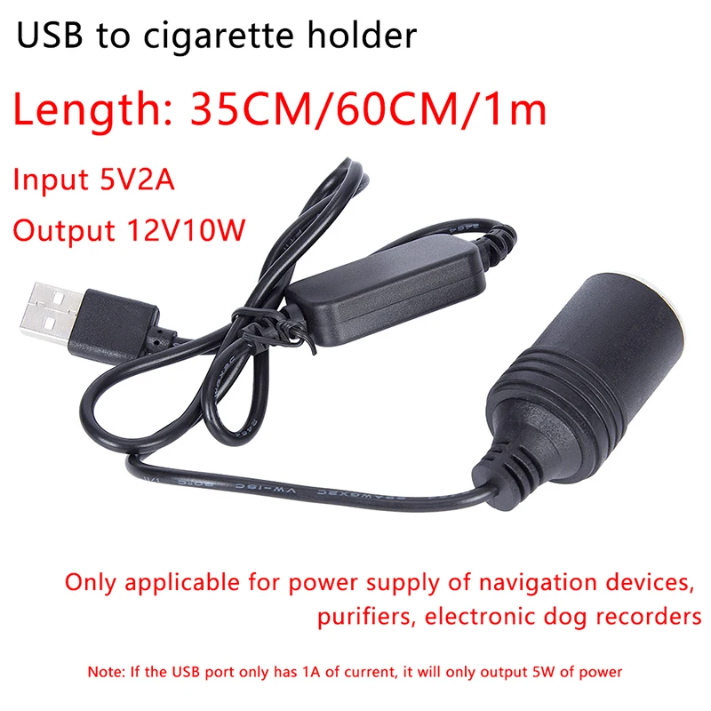 

Wired Controller 5V To 12V Power Adapter Driving Recorder GPS E-Dog Car Charger USB C Male To Car Cigaret Socket Female Adapter