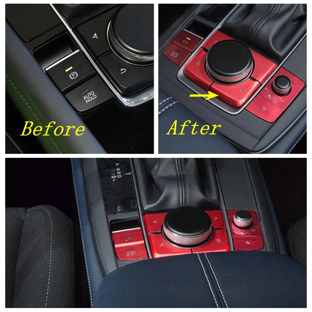 

Car Engine Start Stop Button Ignition Gear Shifter Panel Cover Trim Fit For Mazda 3 2019 - 2023 / CX-30 2020 - 2024 Accessories