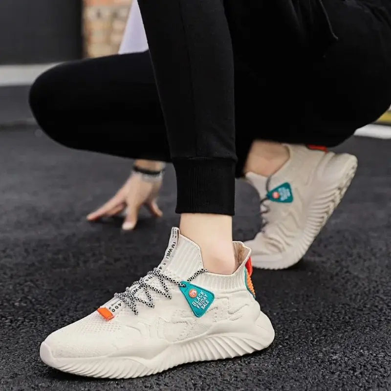 

Men's Breathable Flying Woven Sports Shoes Anti-Odor Mesh Surface Casual Running Trendy Versatile for Spring And Autumn