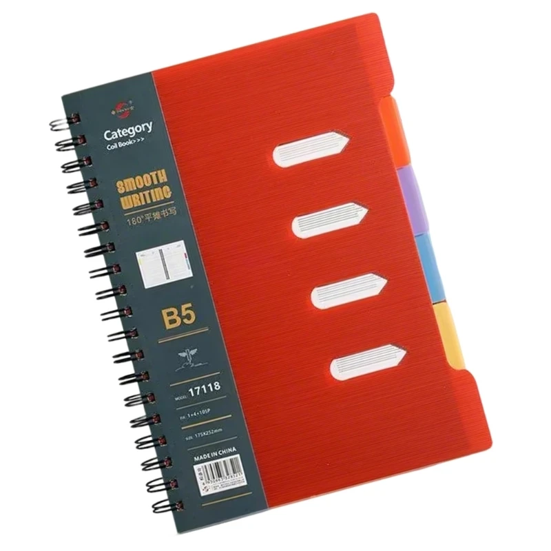 Twin Coil Binding Journal Notebook 210 Pages Wide Lined Business Journal Notebook with Page Dividers for Student Adult H8WD