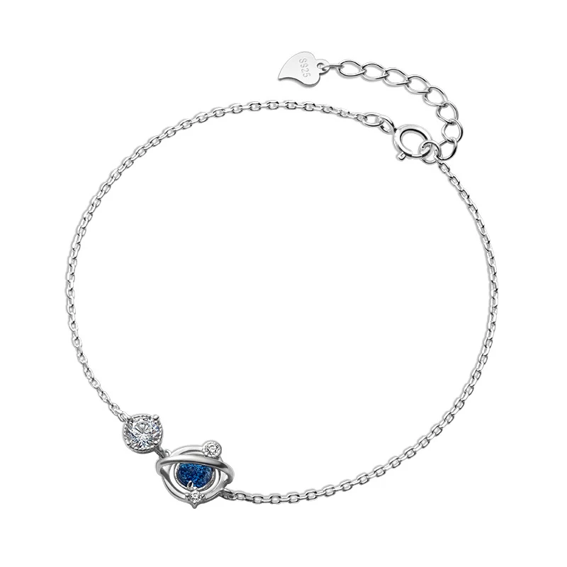 Modian Hot Sale 925 Sterling Silver Blue Crystal Planet Chain & Link Bracelets For Women Fashion Wedding Korea Style Jewelry
