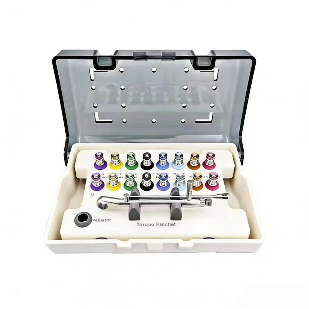 

Универсальный набор динамометрических ключей для дентальных имплантатов с отвертками | Совместимость с различными брендами для клиник