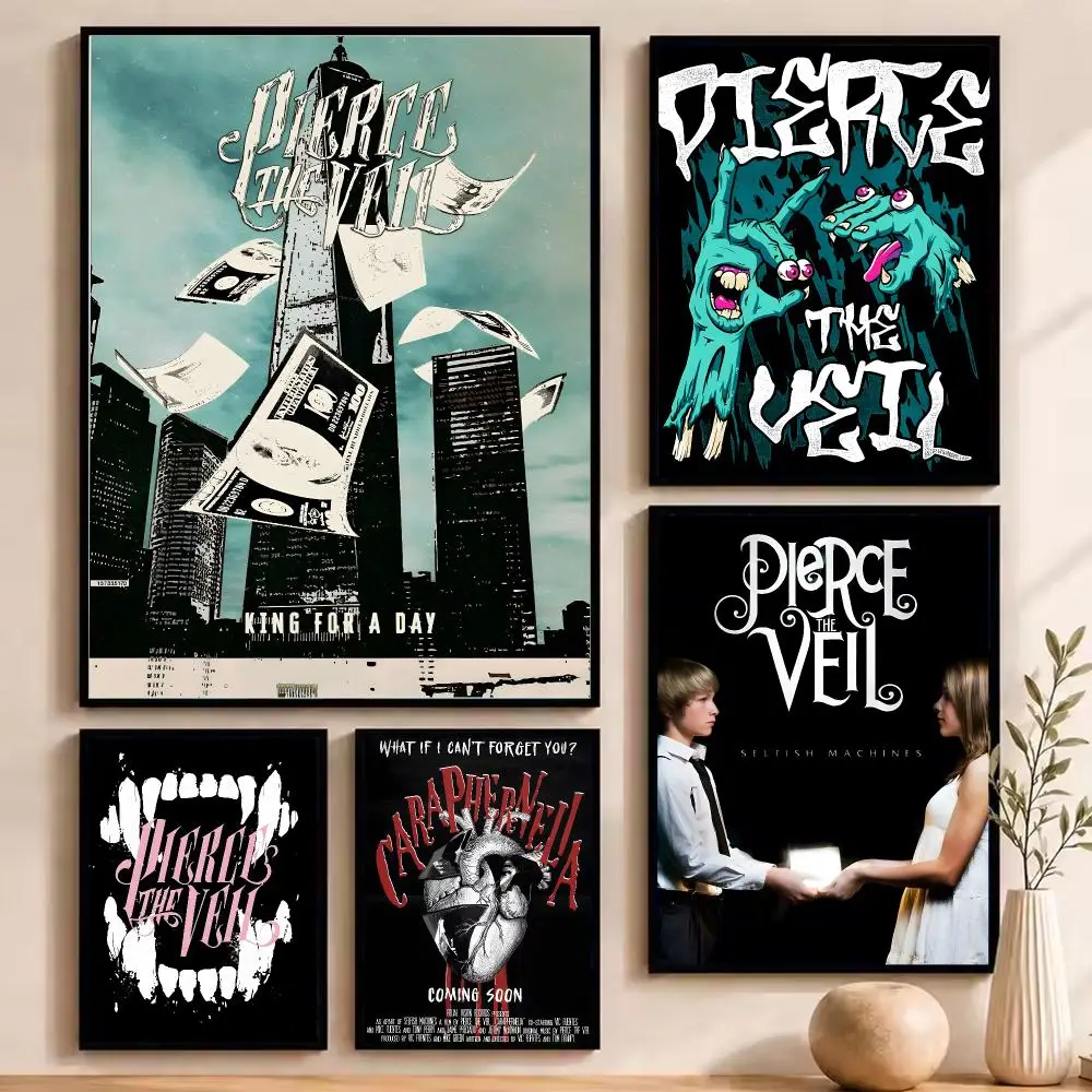 Band P-Pierce The Veil Painting Calligraphy Durable Painting Canvas Poster Wall Hanging Home Interior Decoration Art Mural Gift