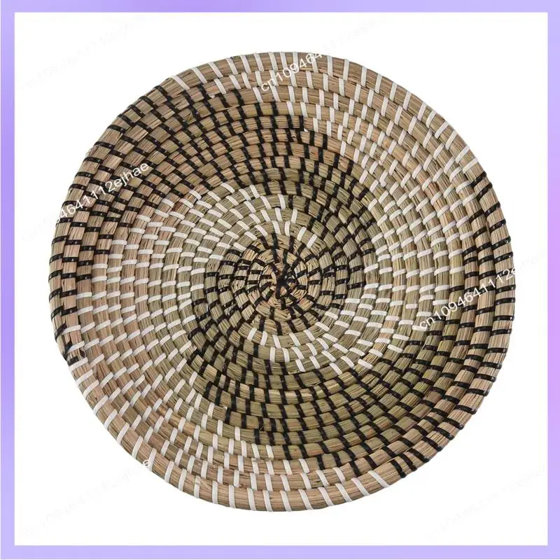 N83R Handgefertigter hängender Wandkorb-Dekor (3er-Set) runder gewebter Korb, Boho-Heimdekor-Tabletts für Schlafzimmer, Küche, Wohnzimmer