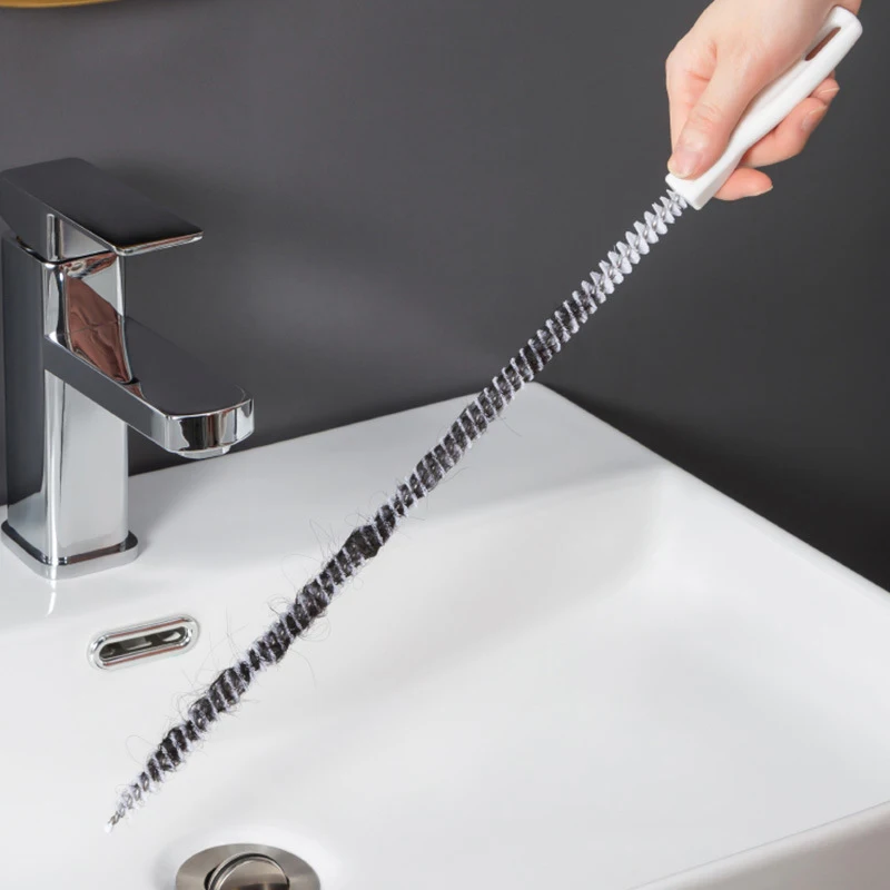 Pipe Dredging Brush Bathroom Hair Sewer Sink Cleaning Brush Drain Cleaner Flexible Cleaner Clog Plug Hole Remover Tool