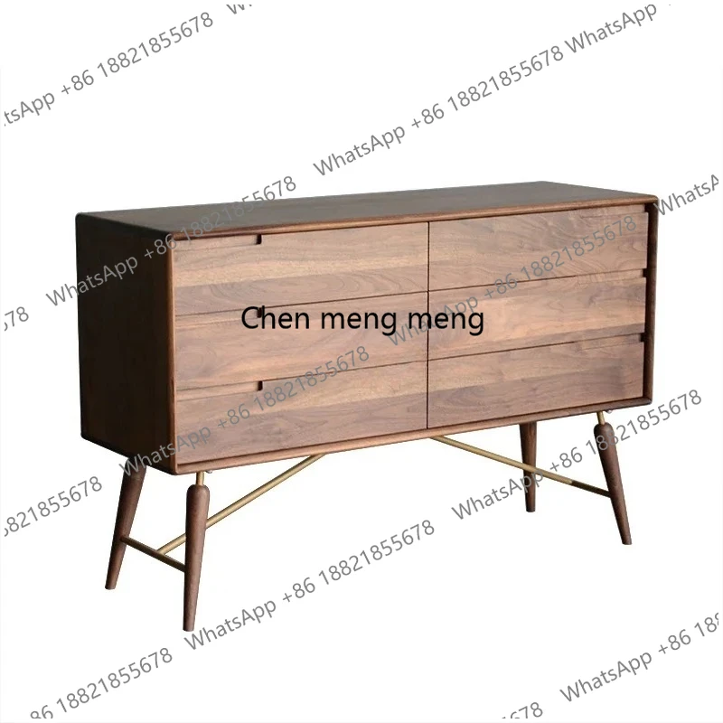 

Nordic simple modern living room solid wood dining side cabinet Japanese light luxury TV six bucket locker