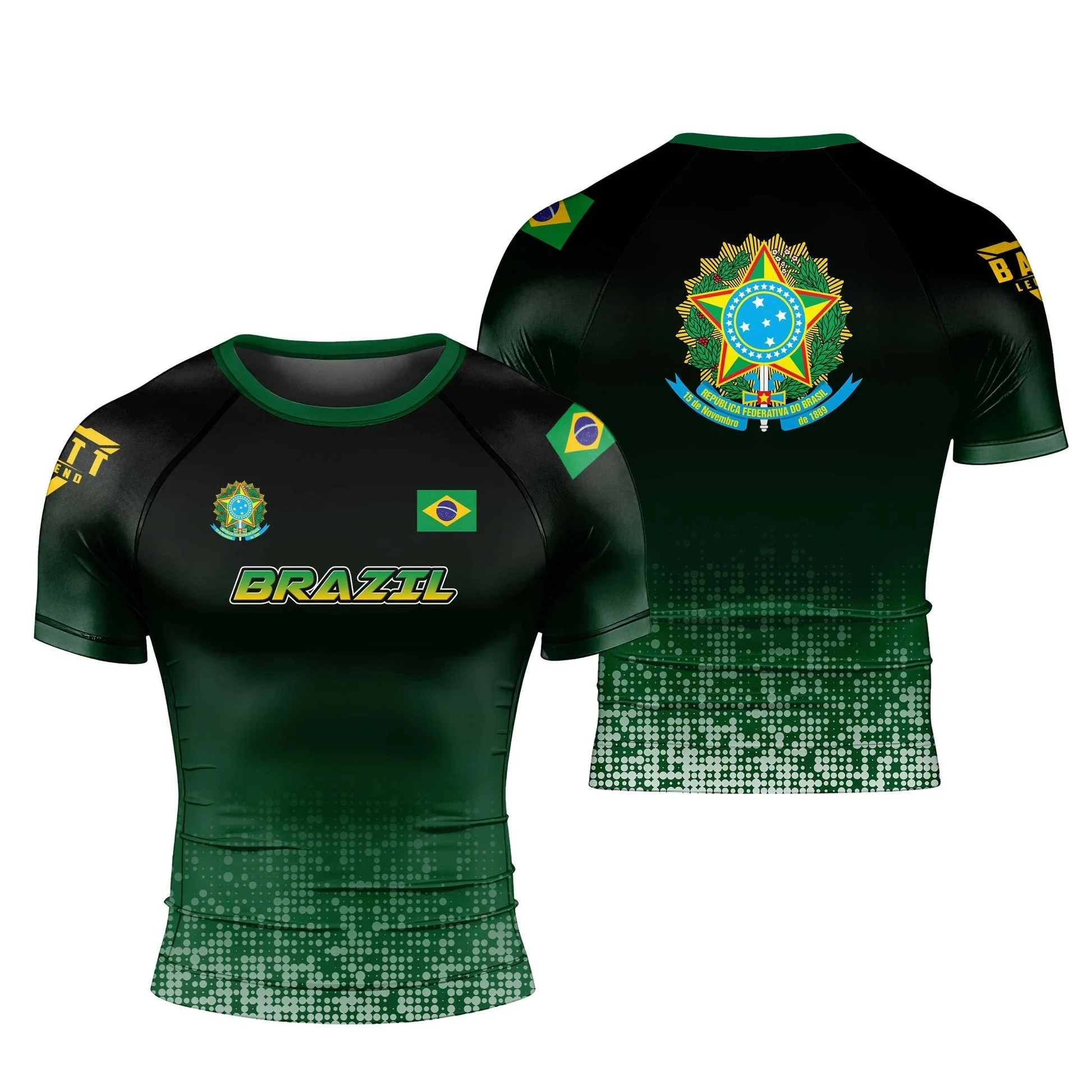Brazilian men's summer quick-drying T-shirt outdoor/fighting/jiu-jitsu sports T shirt fitness short-sleeved tops casual wear