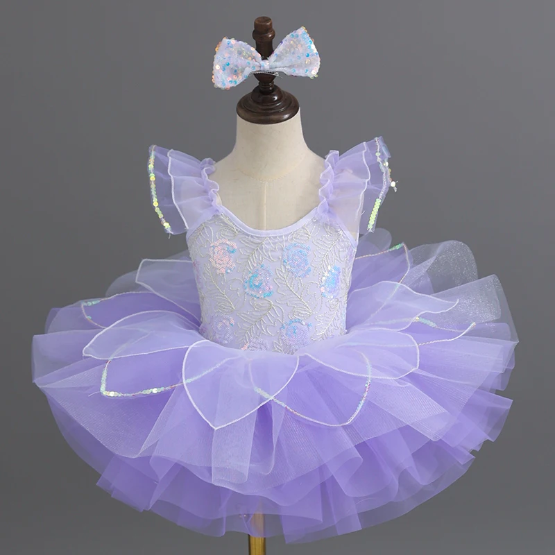 

Детская балетная юбка, платье-пачка для девочек, одежда для выступлений, сценические платья принцессы для танцевальной вечеринки, трико, современные танцевальные костюмы