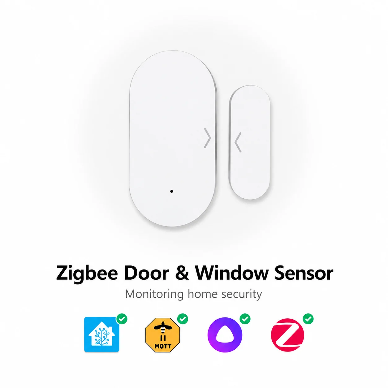 Zigbee 3.0 Door Window Contact Sensor Smart Home Alarm Smart Life Compatible with Home Assistant Zigbee2MQTT ZHA Yandex Alexa