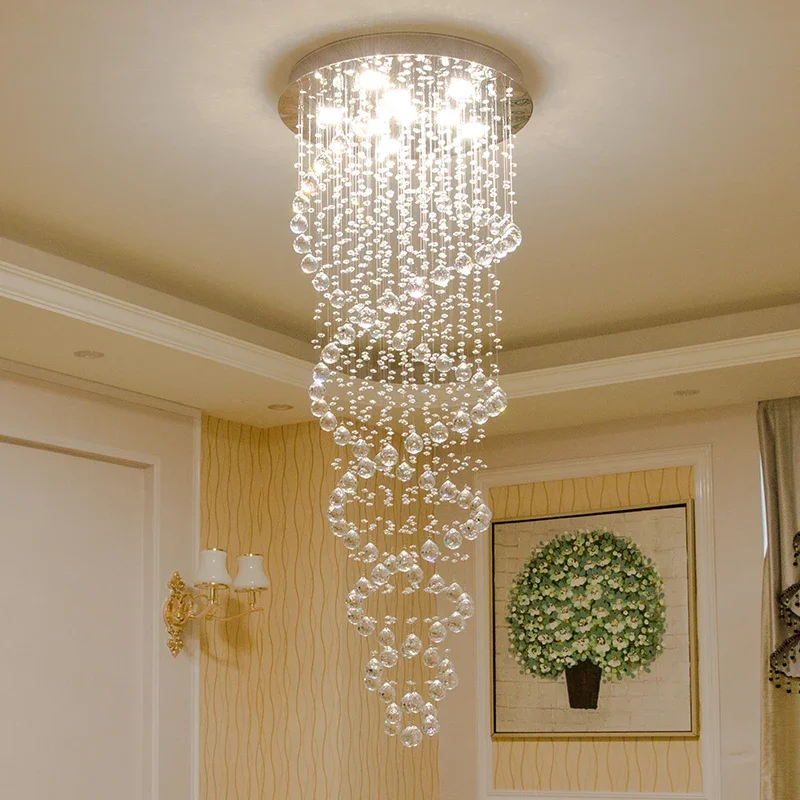 Staircase Stair Hotel lustre Villa Vanity Bedroom Industrial Pendant Light Modern Led Chandelier Fixture Luxury Hanging Lamp