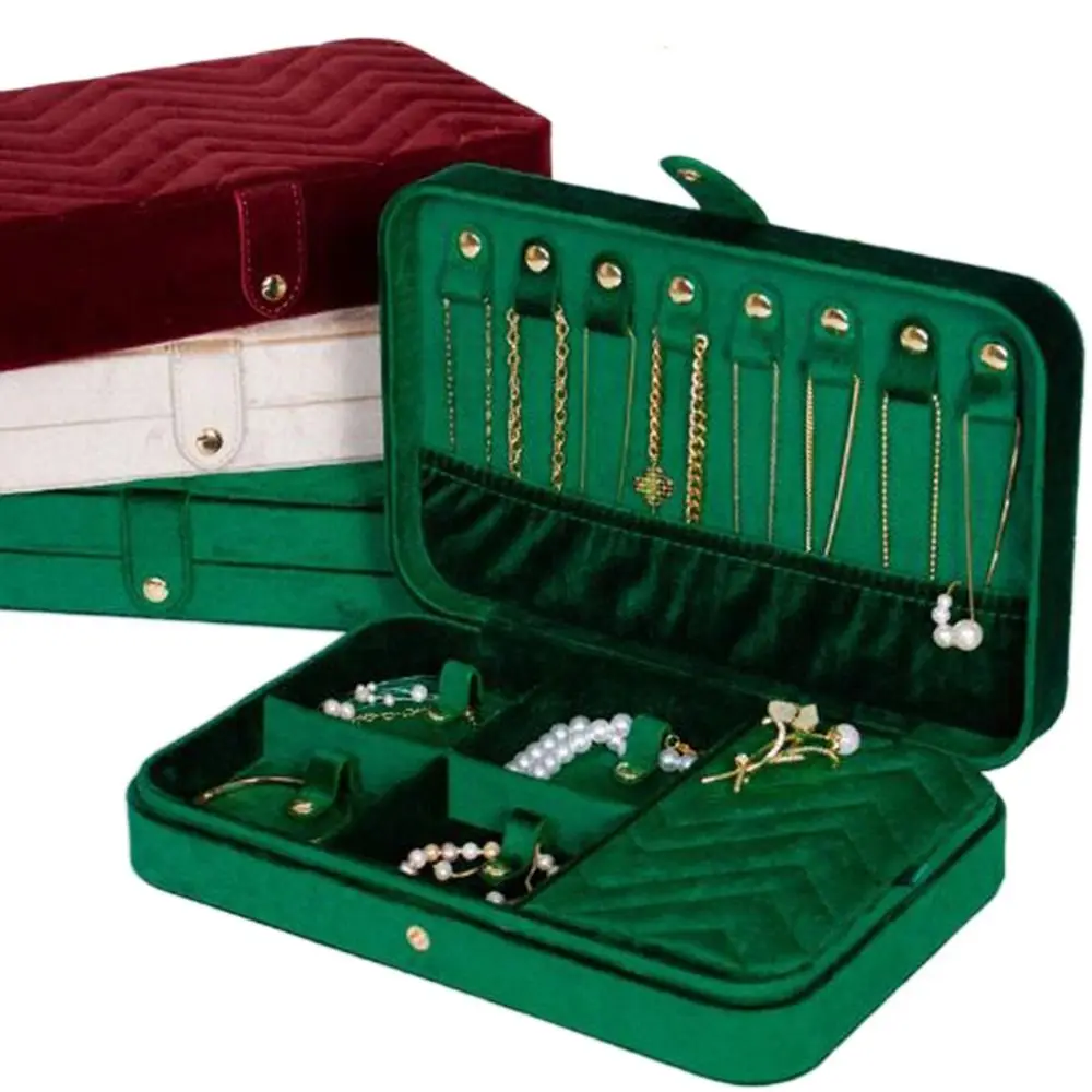 Velvet Necklace Storage Box Large Capacity Dustproof Jewelry Storage Box Vintage Space Saving Earrings Container Women