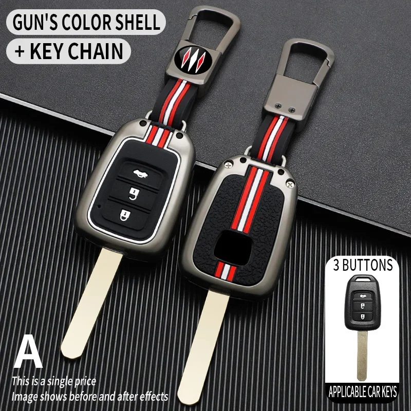 

2 3 Bottons metal car key cover fob case shell for Honda Accord CR-V fit xrv Vezel City Jazz civic HRV FRV