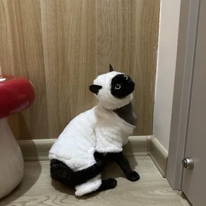 Katzenkleidung ohne Herbst und Winter verdickte heiße Eiswolle aus vier Beinen Sphinx Devon Katze Doppellammwolle Wolle Baumwolle 12 Hauptverkleidungskatze Katze Schafe - №6