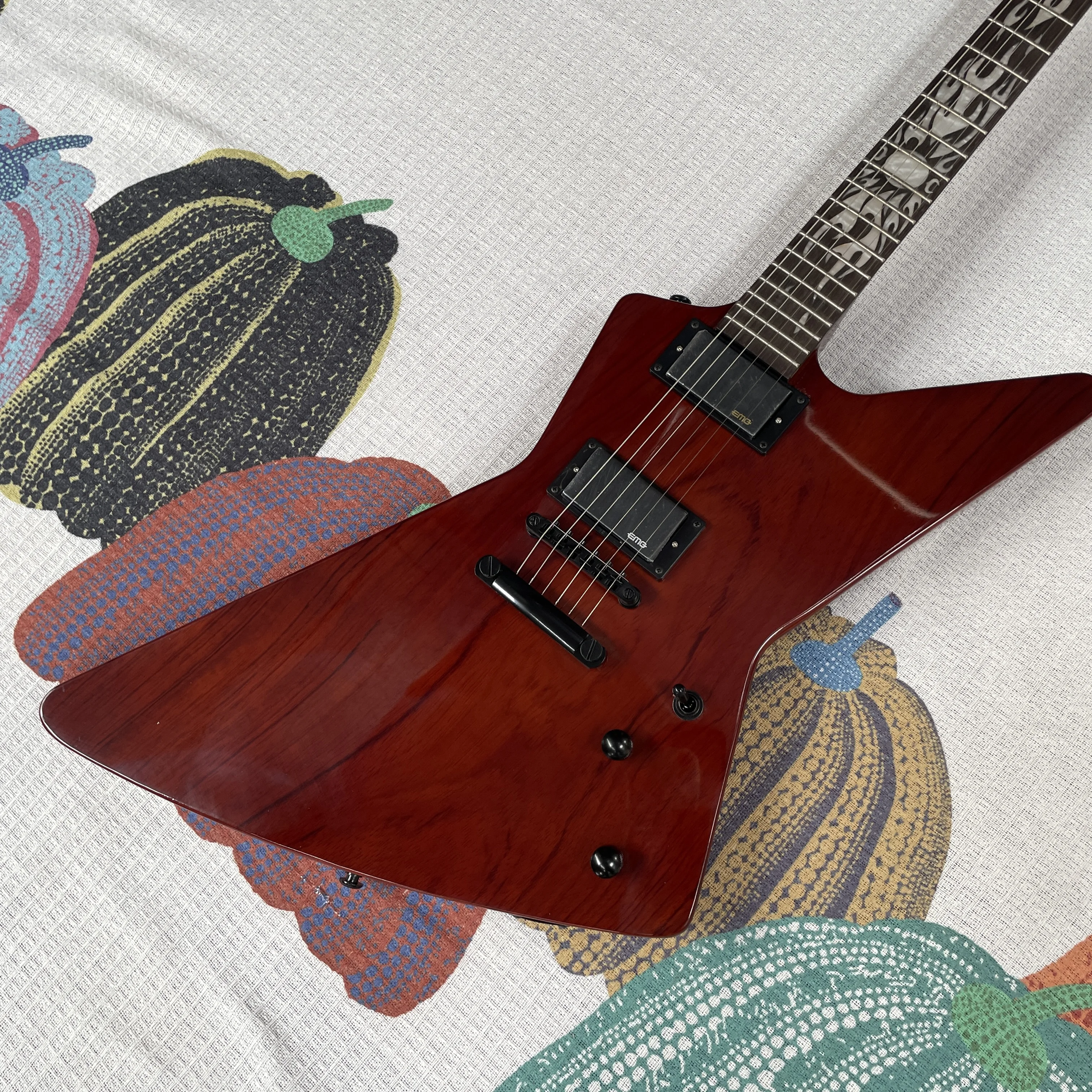 

Коричневая электрогитара HH Sun Inlay со штангой, быстрая доставка