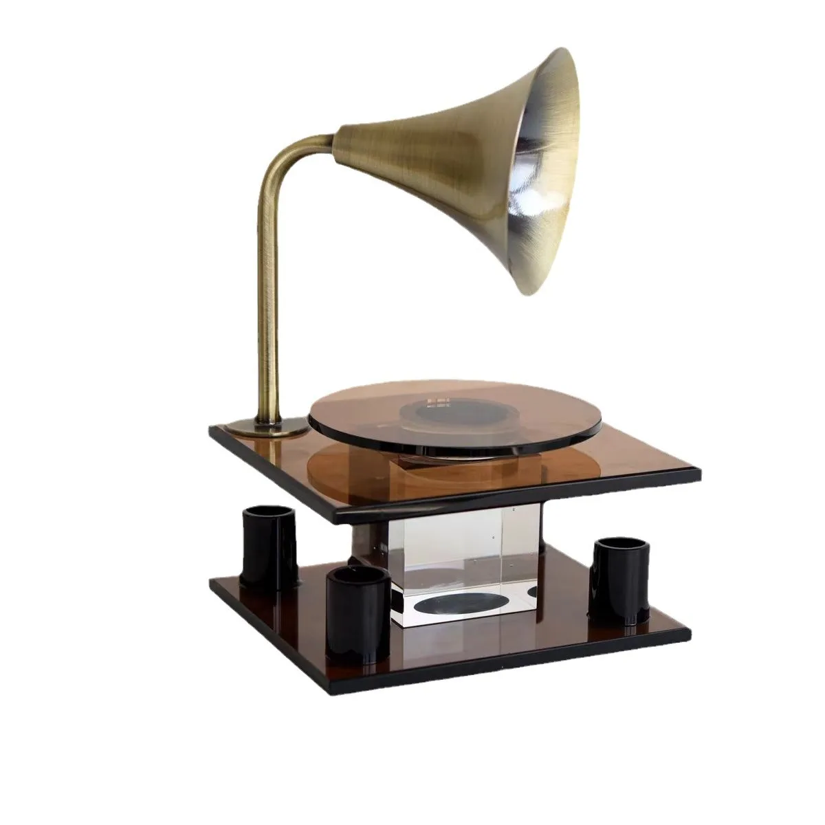 

DSA minimalist light luxury soot crystal retro record player desktop ornament model room home living room TV cabinet decoration