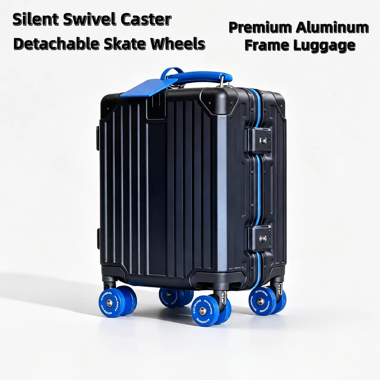 14 Inch Carry On Luggage Kids Mini Travel Case Premium Hand Carry TSA Lock Aluminum Frame Skating Silent Spinner Wheels