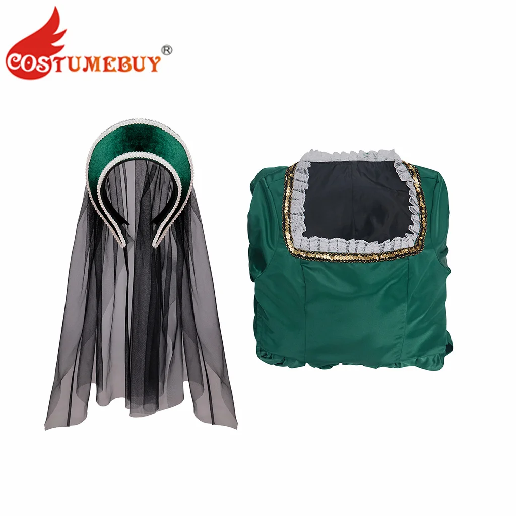 Queen Anne Boleyn Dress Green Ball Gown Victorian Renaissance Elizabeth Tudor Period Dress Halloween Outfit view 5