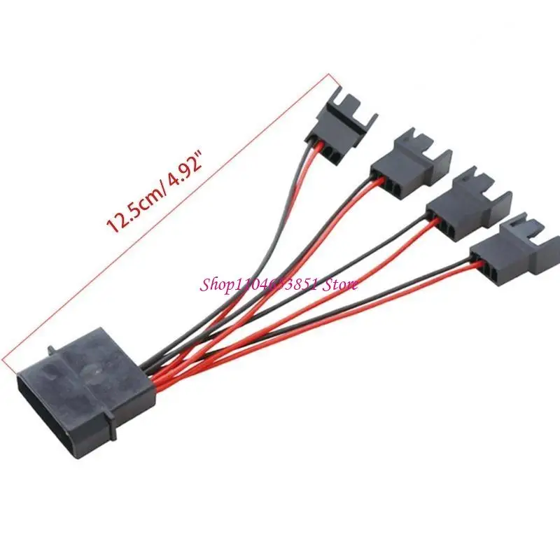 4 Pin Ide Male To Multi Small 4 Pin Power Supply Adapter 4.9in for Chassis Fan